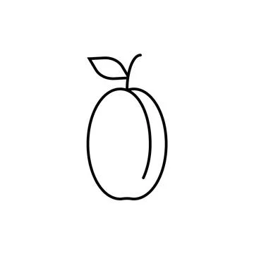 Plum icon element of fruit icon for mobile concept and web apps. Thin line pl Illustrazione stock
