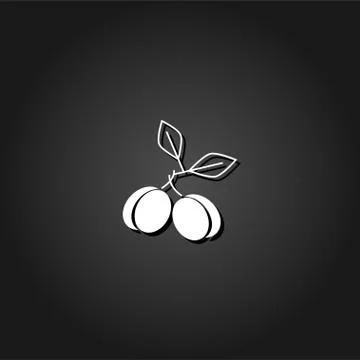 Plum icon flat. Stock Illustration