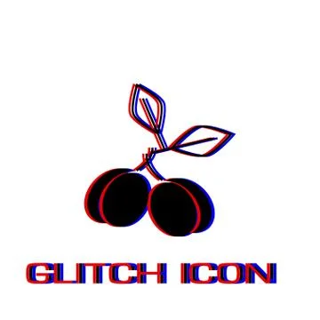 Plum icon flat. Stock Illustration