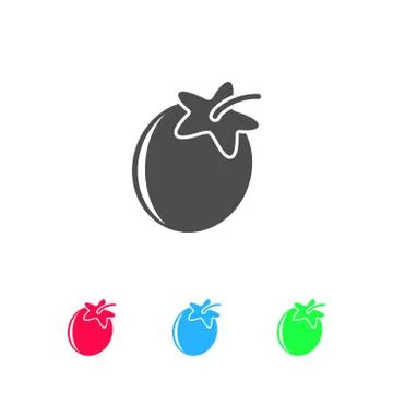 Plum icon flat Stock Illustration