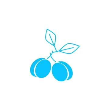 Plum icon flat. Stock Illustration