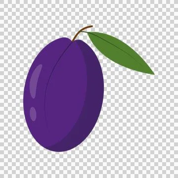 Plum icon isolated. Flat illustration. Stock Illustration
