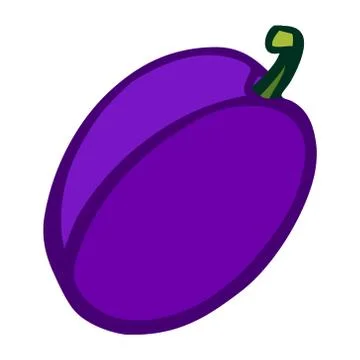 Plum. Isolated object. Flat vector image. Stock Illustration