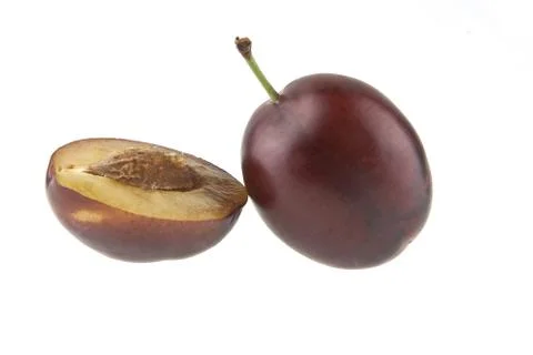 Plum isolated on white background Stock Photos