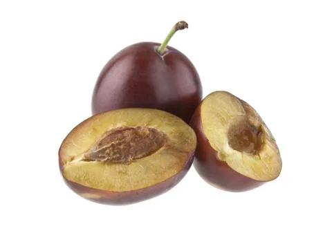 Plum isolated on white background Stock-Fotos