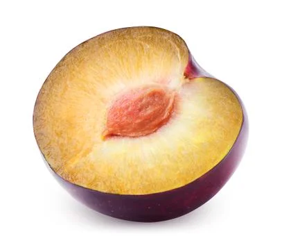 Plum isolated on white Stock Photos