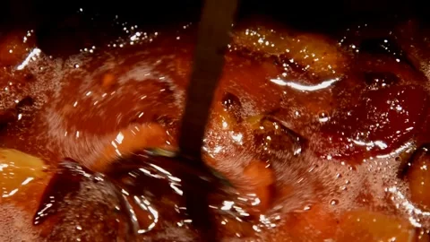 Plum jam is being prepared Stock Footage 256102991