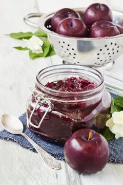 Plum jam Stock Photos