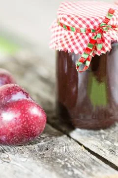 Plum jam Stock Photos