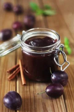 Plum Jam Stock Photos