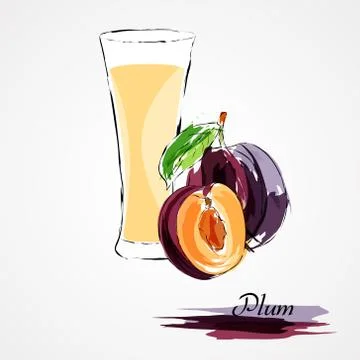 Plum juice Stock Illustration