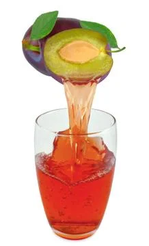 Plum juice Stock Photos