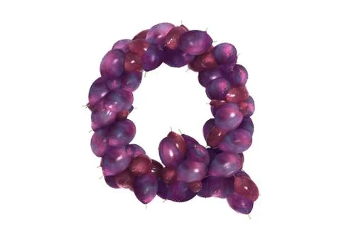 Plum letter Q on white background Stock Illustration