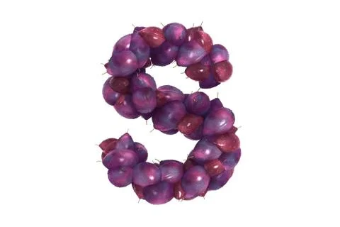 Plum letter S on white background Stock Illustration