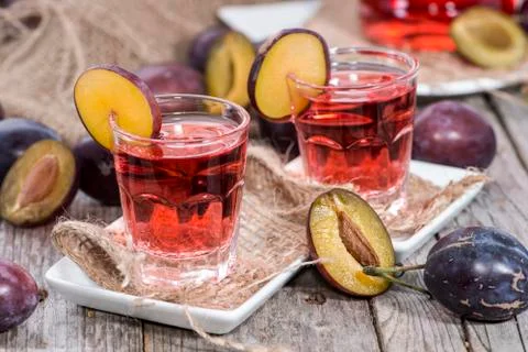 Plum liqueur Stock Photos