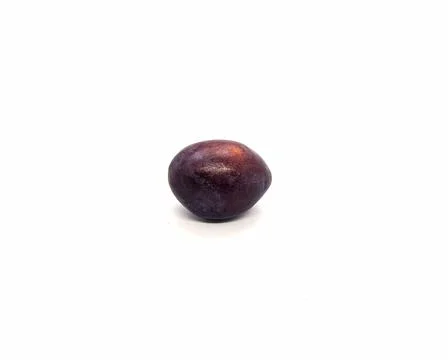 Plum. one plum on a white background side view Stock Photos