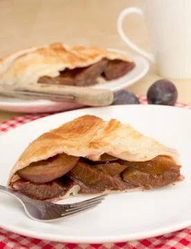 Plum pie Stock Photos