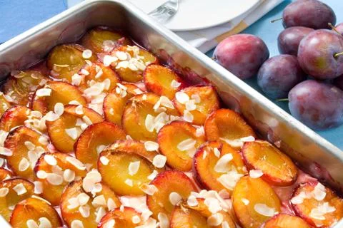 Plum pie Stock Photos