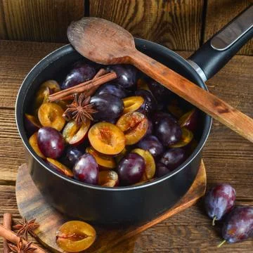 Plum puree Stock Photos