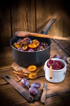 Plum puree Foto stock
