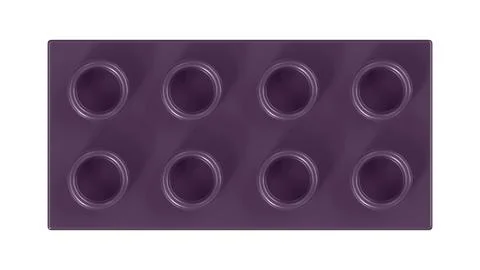 Plum Purple Lego Block Isolated on a White Background. Stock Illustration