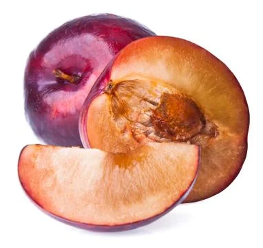 Plum. Ripe plum fruit on background Stock Photos