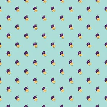 Plum seamless pattern. Vegan organic eco fruit background. vector illustration. 스톡 일러스트