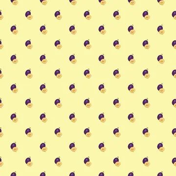 Plum seamless pattern. Vegan organic eco fruit background. vector illustration. 스톡 일러스트