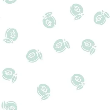Plum seed cut leaf glyph seamless pattern Stock Illustration
