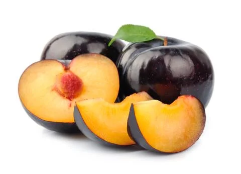 Plum segments Foto stock