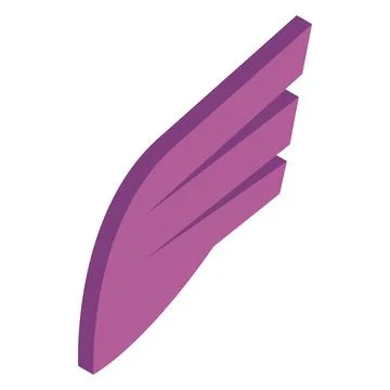 Plum simple wing icon, isometric 3d style Illustrazione stock