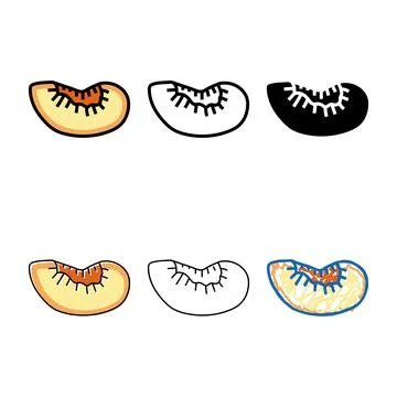 Plum slice fruit color icon styleset vector Stock Illustration
