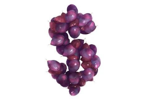 Plum symbols $ on white background Stock Illustration