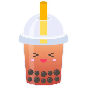 Plum tea, Bubble tea vector illustration Stock Illustration