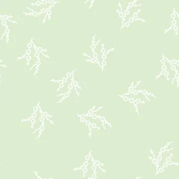Plum tree branch line seamless pattern Stock Illustration