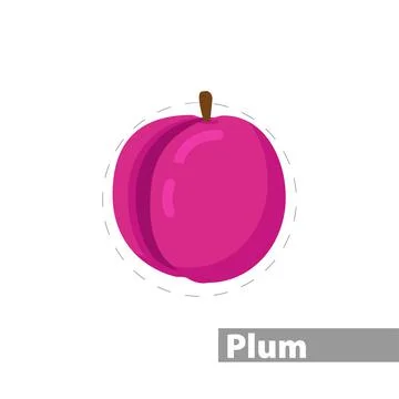 Plum vector flat illustration icon Stock Illustration