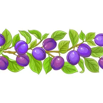 Plum vector pattern Stock Illustration
