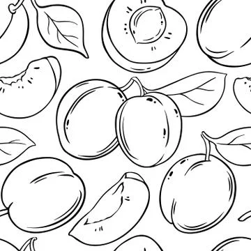 Plum vector pattern Stock Illustration
