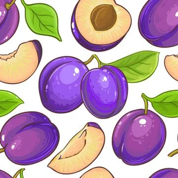 Plum vector pattern Stock-Illustration