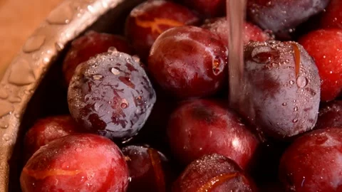 Plum is washed Stock Footage 256097753