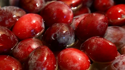 Plum is washed Stock Footage 256107943