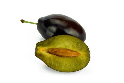 Plum on a white background Foto stock