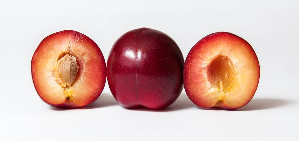 Plum on white background Foto stock