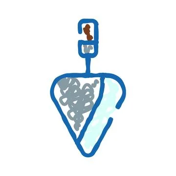 Plumb bob drawing maintaining vertical line accuracy Stock Illustration