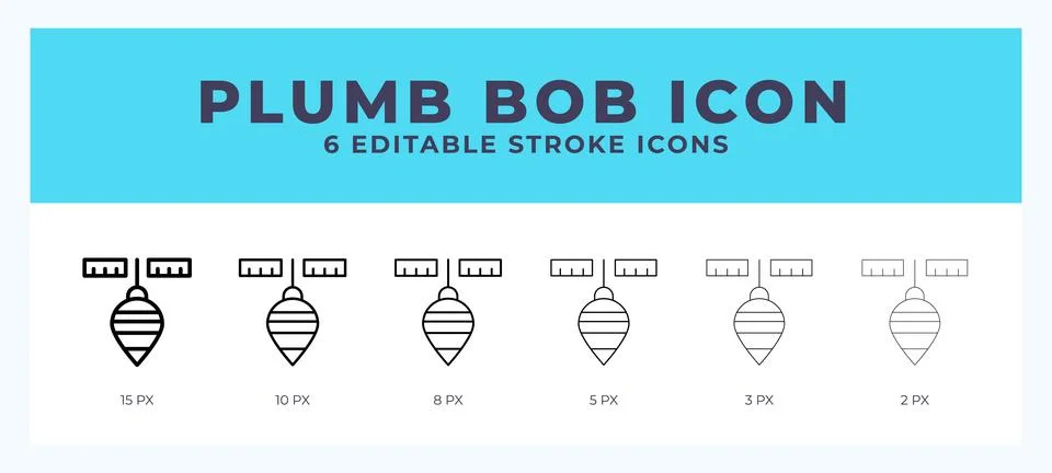 Plumb bob icon with different stroke. Editable stroke. Vector illustration. Stock Illustration