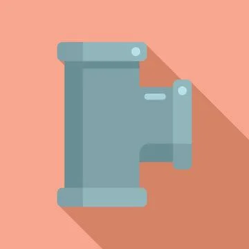 Plumb pipe icon flat vector. Steel system Stock Illustration