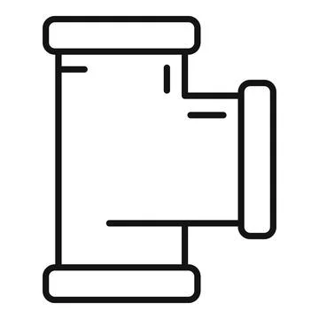 Plumb pipe icon outline vector. Steel system Stock Illustration