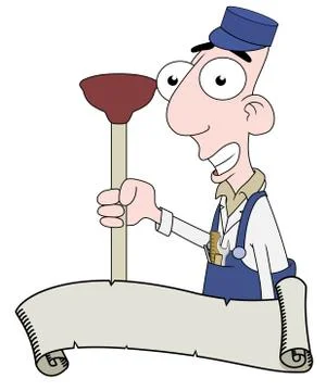 Plumber and scroll Stock Illustration