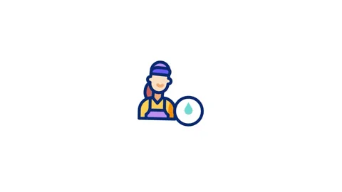 Plumber Animated Icon Stock Footage 320199889