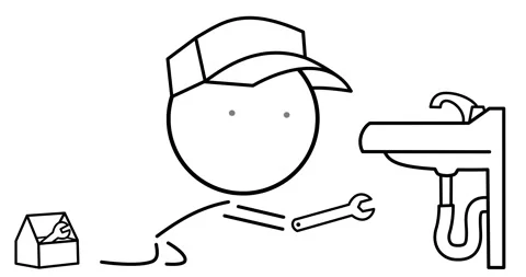 Plumber in bathroom Stock Footage 296512179